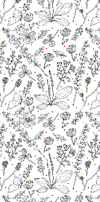 Rolgordijn voor het raam Getekende planten