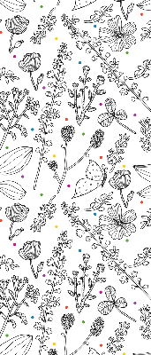 Rolgordijn voor het raam Getekende planten