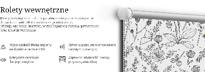 Rolgordijn voor het raam Getekende planten