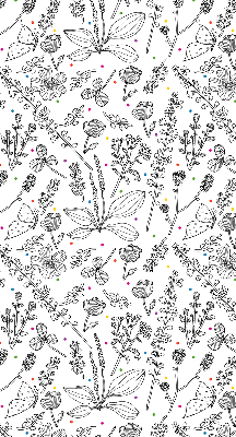 Rolgordijn voor het raam Getekende planten