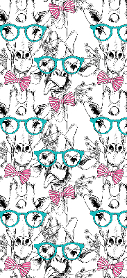 Rolgordijn voor het raam Giraf met bril