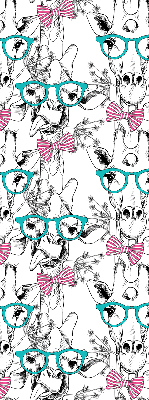 Rolgordijn voor het raam Giraf met bril