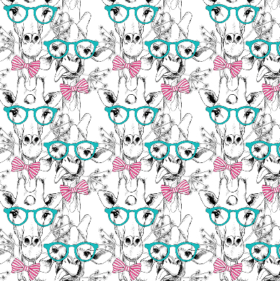 Rolgordijn voor het raam Giraf met bril