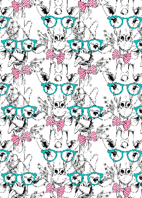 Rolgordijn voor het raam Giraf met bril