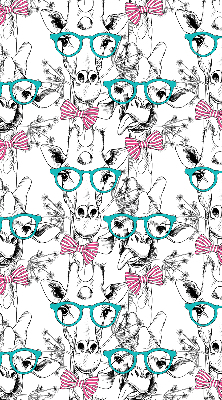 Rolgordijn voor het raam Giraf met bril