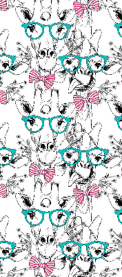 Rolgordijn voor het raam Giraf met bril