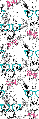 Rolgordijn voor het raam Giraf met bril