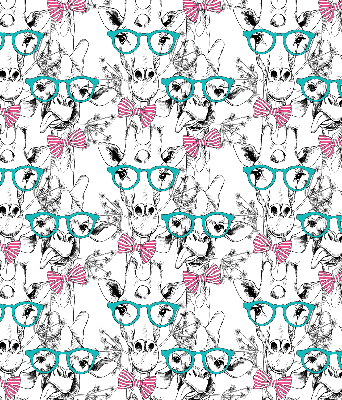 Rolgordijn voor het raam Giraf met bril