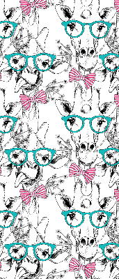 Rolgordijn voor het raam Giraf met bril