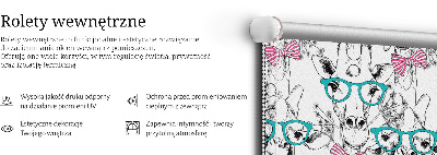 Rolgordijn voor het raam Giraf met bril