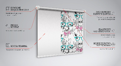 Rolgordijn voor het raam Giraf met bril