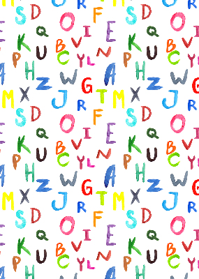 Rolgordijn verduisterend Kleurrijke letters