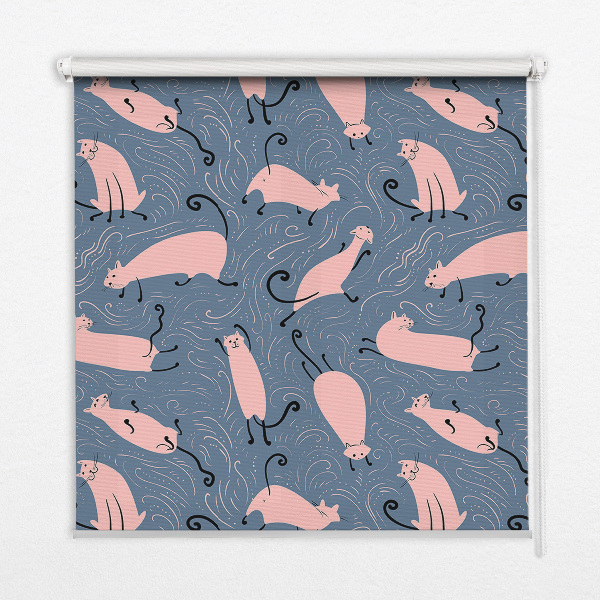 Rolgordijn verduisterend Roze katten