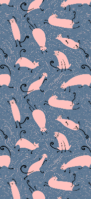 Rolgordijn verduisterend Roze katten