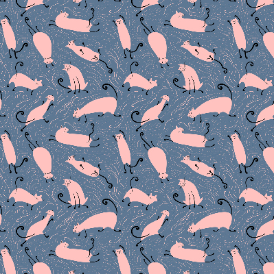 Rolgordijn verduisterend Roze katten