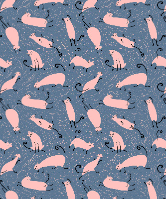 Rolgordijn verduisterend Roze katten