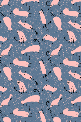 Rolgordijn verduisterend Roze katten