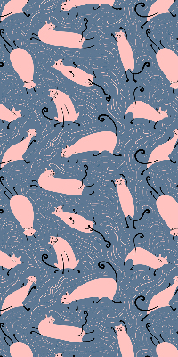 Rolgordijn verduisterend Roze katten