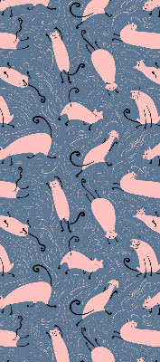 Rolgordijn verduisterend Roze katten