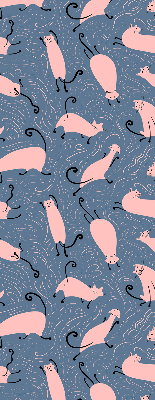 Rolgordijn verduisterend Roze katten