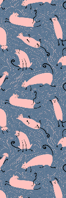 Rolgordijn verduisterend Roze katten