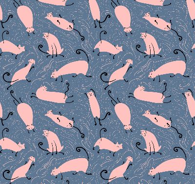 Rolgordijn verduisterend Roze katten