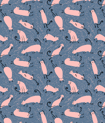 Rolgordijn verduisterend Roze katten