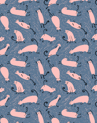 Rolgordijn verduisterend Roze katten