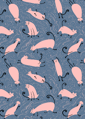 Rolgordijn verduisterend Roze katten