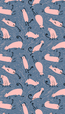 Rolgordijn verduisterend Roze katten