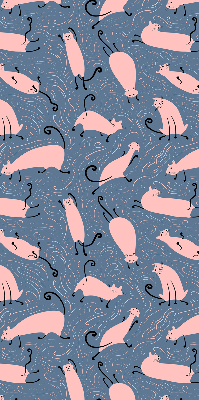 Rolgordijn verduisterend Roze katten