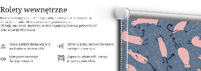 Rolgordijn verduisterend Roze katten