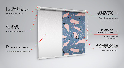 Rolgordijn verduisterend Roze katten