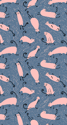 Rolgordijn verduisterend Roze katten