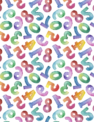 Rolgordijn verduisterend Kleurrijke getallen