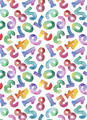 Rolgordijn verduisterend Kleurrijke getallen