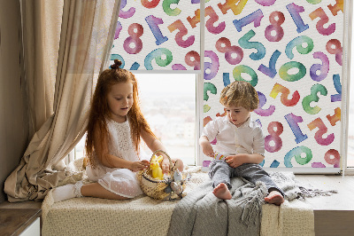 Rolgordijn verduisterend Kleurrijke getallen