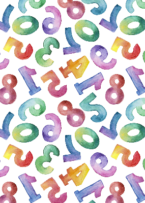 Rolgordijn verduisterend Kleurrijke getallen