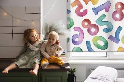 Rolgordijn verduisterend Kleurrijke getallen