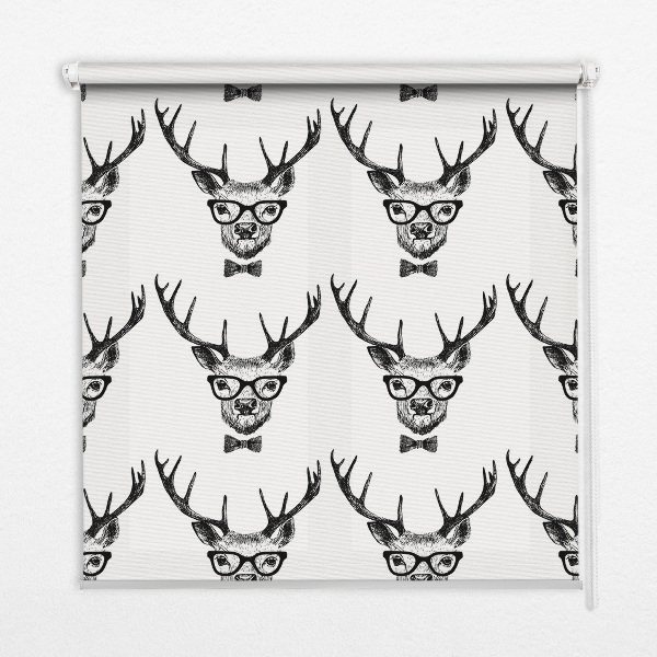 Rolgordijn verduisterend Rendier met bril