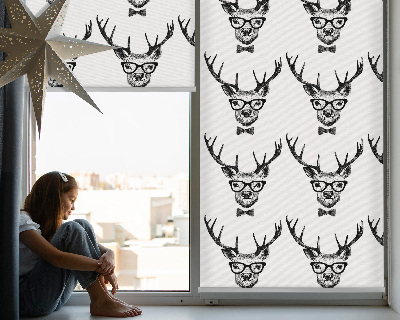 Rolgordijn verduisterend Rendier met bril