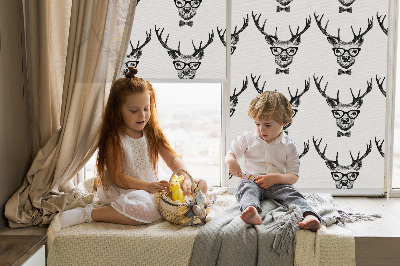 Rolgordijn verduisterend Rendier met bril