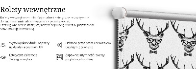 Rolgordijn verduisterend Rendier met bril