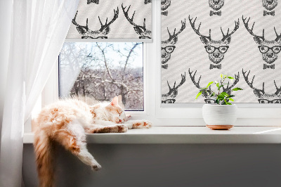 Rolgordijn verduisterend Rendier met bril