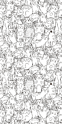 Rolgordijn voor het raam Getekende katten