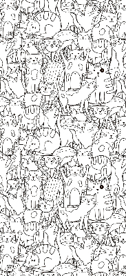 Rolgordijn voor het raam Getekende katten