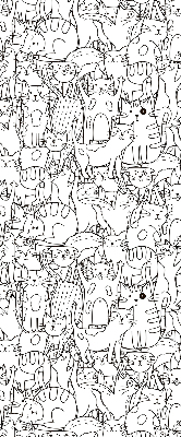 Rolgordijn voor het raam Getekende katten
