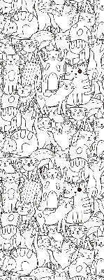 Rolgordijn voor het raam Getekende katten