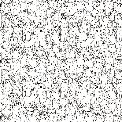 Rolgordijn voor het raam Getekende katten