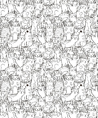 Rolgordijn voor het raam Getekende katten